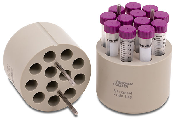 C63164_15 mL Conical Tube Adapter Compatible with BioSafe Lid; 12 Tubes per Adapter